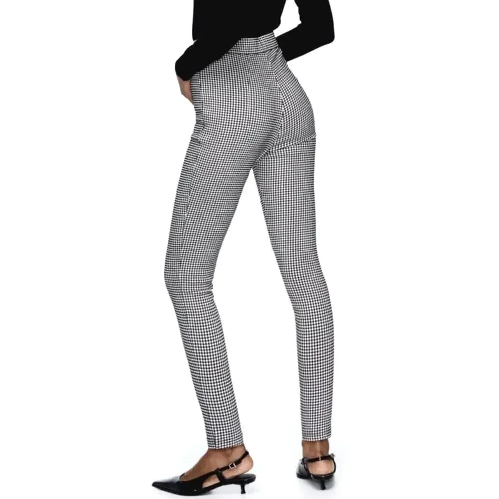 Zara Houndstooth High Rise Skinny Dress Pant Legging Size Medium